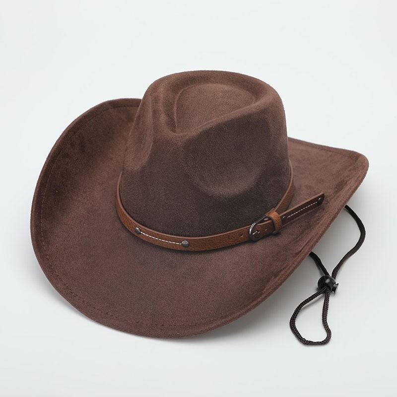 Western Cowboy Hat Jazz Hat Panama Hat Sun Hat Felt Wide Brim Fedora Decorative Rolled Hat