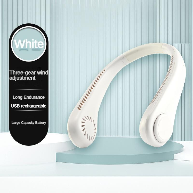 

2025 Mini Neck Fan Portable Bladeless Hanging 2-8 Hours Long time Rechargeable Air Cooler 3 Speed Mini For Sports белый