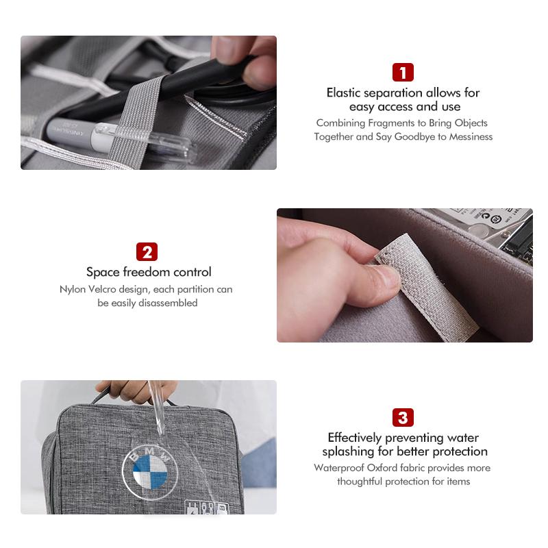 Car Storage Bag USB Data Cable Headset Charging Treasure Box For BMW G30 G20 M3 M5 E91 E92 E93 E36 E70 X3 X4 X5 X1 E39 F30