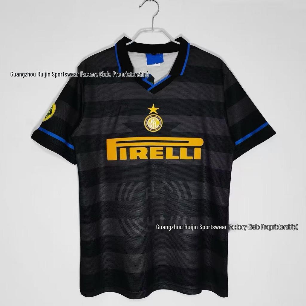 Maglia da Calcio Retrò Uomo AC Milan/Inter Milan/Juventus - Manica Corta Estiva, Ampia e Traspirante.