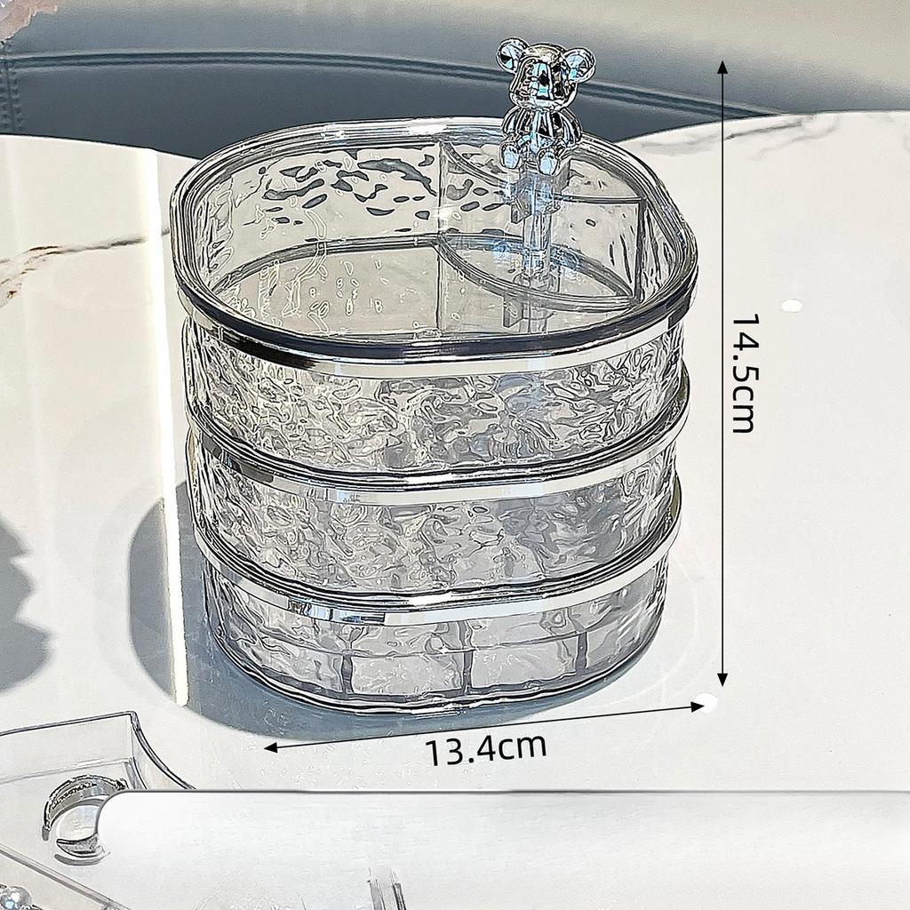 Rotating Earring Jewelry Storage Box Hairpin Scrunchie Necklace Stud Dust Box