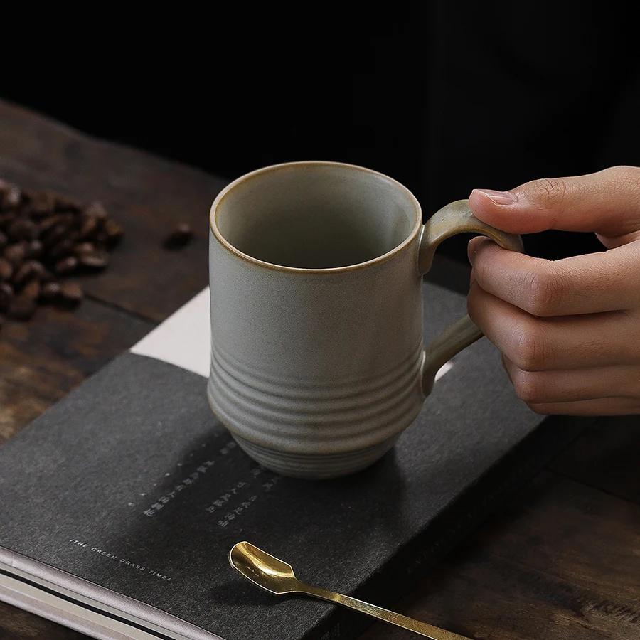 Creative Vintage Ceramic Cup, Personality 200-280ml , For Afternoon Tea, Milk Tea, Mug, Minimalist Style, Coffee Cup,  Water Cup