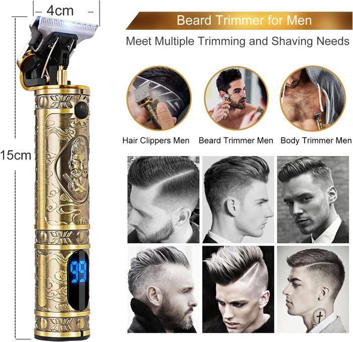 Tondeuse à Barbe - Brostyle - Tondeuse Professionnelle - Rechargeable - Afficheur LED - T-Blade