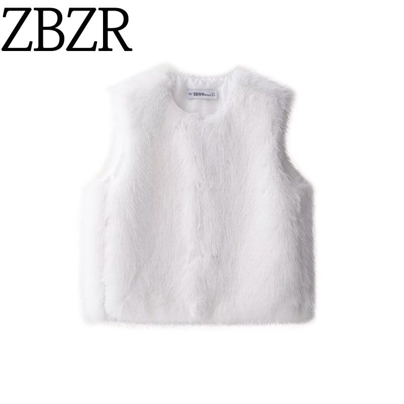 Za Export New Arrival Women's Clothing ZR Fashion Style Fashionable Temperamental All-Match Artificial Fur Effect Vest 3833246
