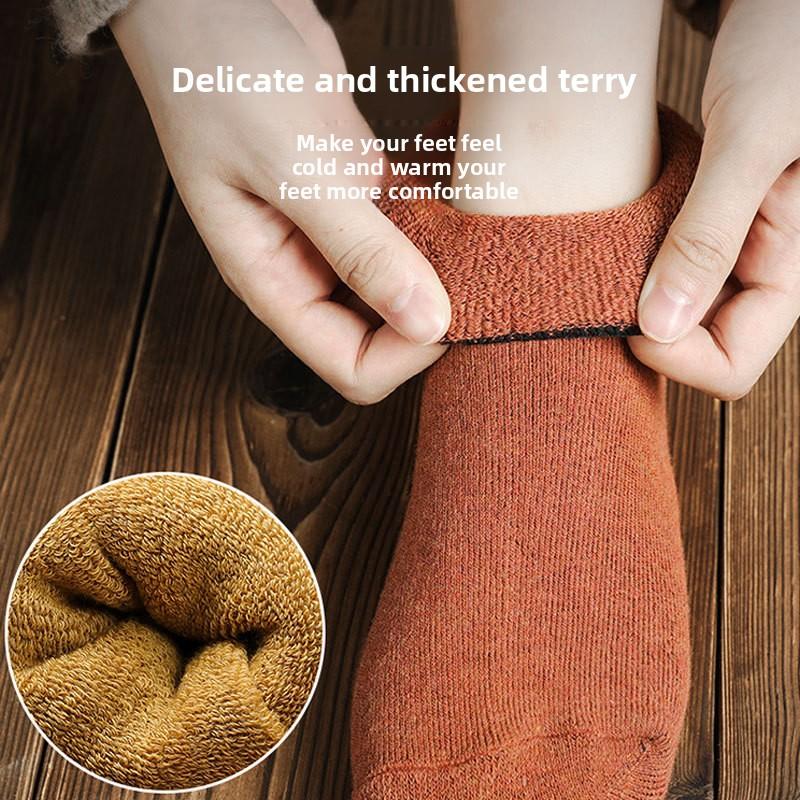 5 Pairs of Women's All In One Solid Color Mid Tube Thick Warm Wool Socks