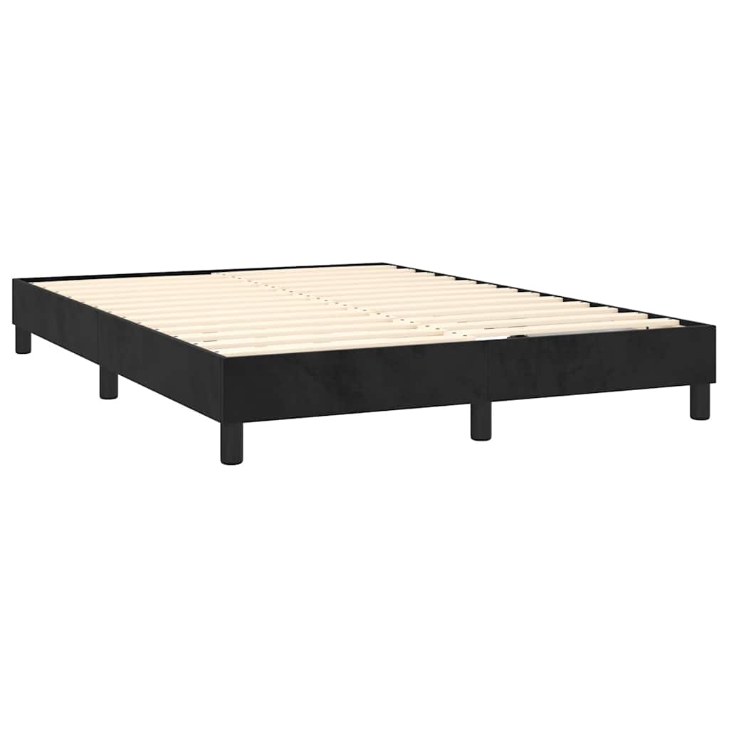 Vidaxl Letto Continentale Con Materasso, Nero, Velluto, 140X190 Cm
