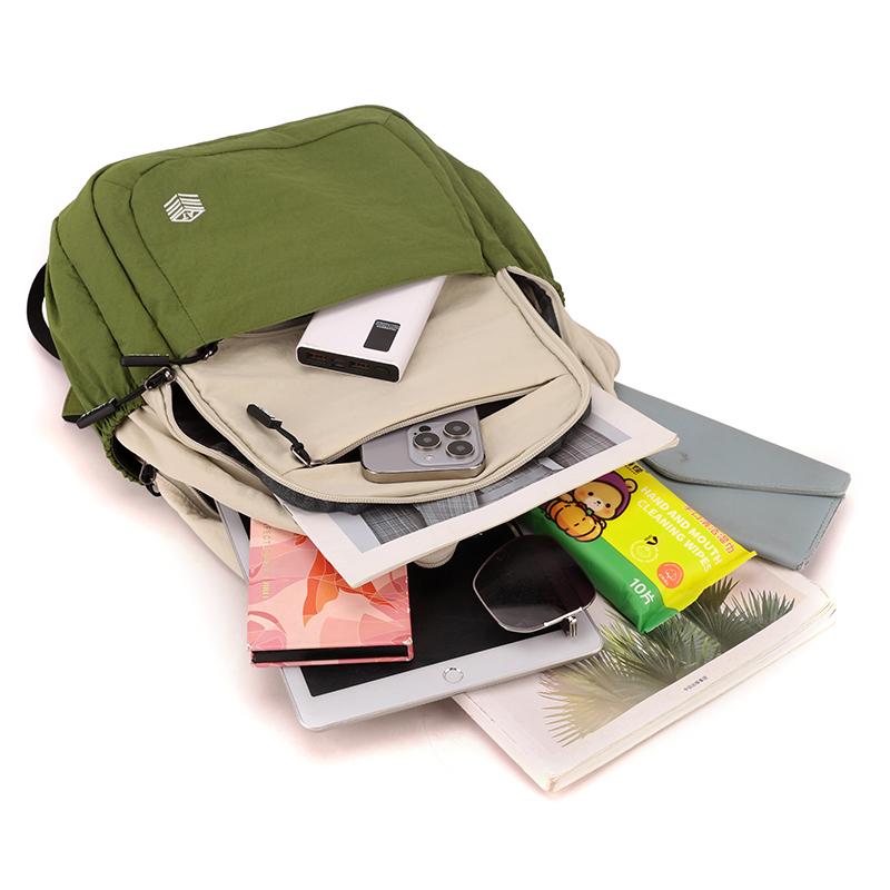 Women's Bag Outdoor Contrast Color Backpack Student Schoolbag Travel Bag