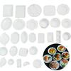33Pcs/Set 1/12 Dollhouse Resin Clear Miniature Plate Dish Kitchen Tableware Toy