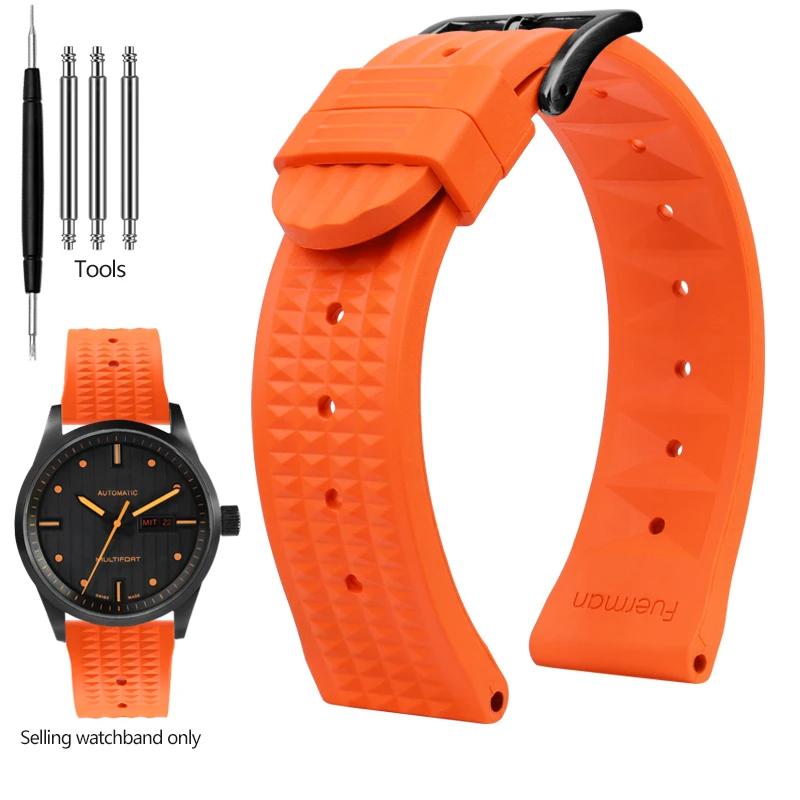 

For Seiko Prospex Skx007 SRP307 313 SKX779 SKX781 Water Ghost 20mm 22mm Diver Rubber Watch Strap Men Waffle Silicone Watchband 22mm