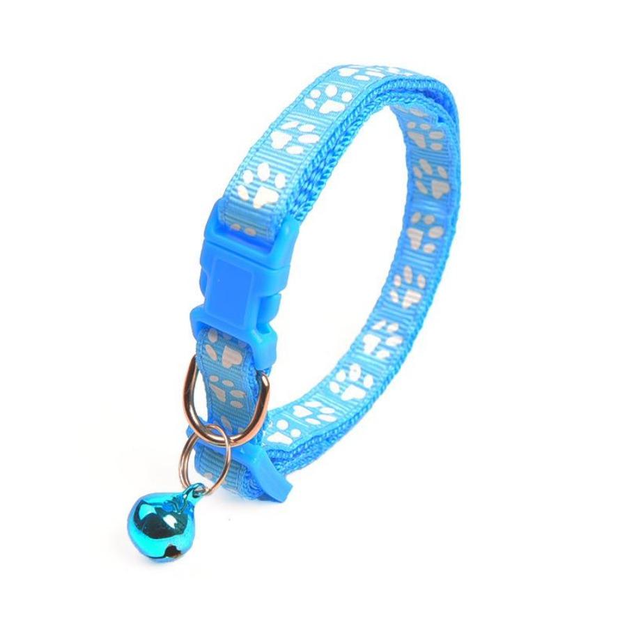 New Cute Bell Collar For Cats Dog Collar Teddy Bomei Dog Cartoon Funny Footprint Collars Leads Pet Cat Accessories Animal Goods