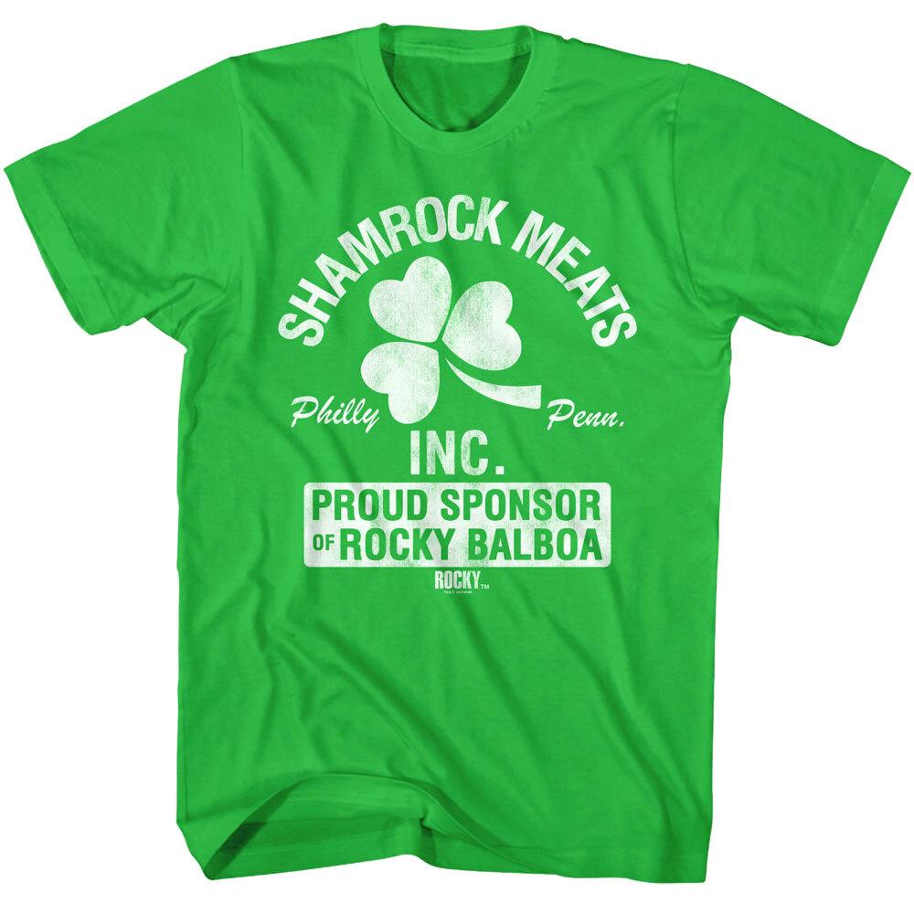 Rocky Shamrock Meats Proud Sponsor Men T Shirt Balboa Boxing Movie Philly L