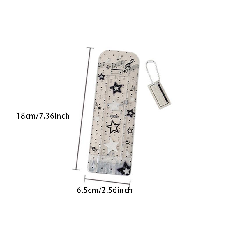 Girls Transparent Glitter Photo Card Holder Student Cartoon Star Design Long Style Photo Booth Strip Display Sleeves