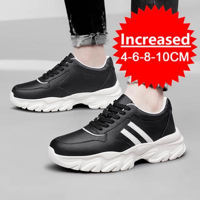 Herren Aufzugsschuhe Höhenzunahme 8/10CM Luxus Sneaker Leder Herren Versteckte Absätze Höhe Lässige Lederschuhe Große Größe 36-46