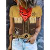 Modisches Damen Rundhals Kurzarm 3D Porträt Farbig Bedrucktes Porträt Kurzarm Rundhals T-Shirt