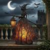 Halloween Witch Lamp Decor, Table Lamp for Spooky Atmosphere, Witch Theme Desk Light, Holiday Decoration