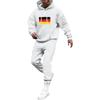 Men's Solid Color Flag Print Hooded Universal Versatile Hooded Sweatshirt Sweatpants Casual Sports Suit