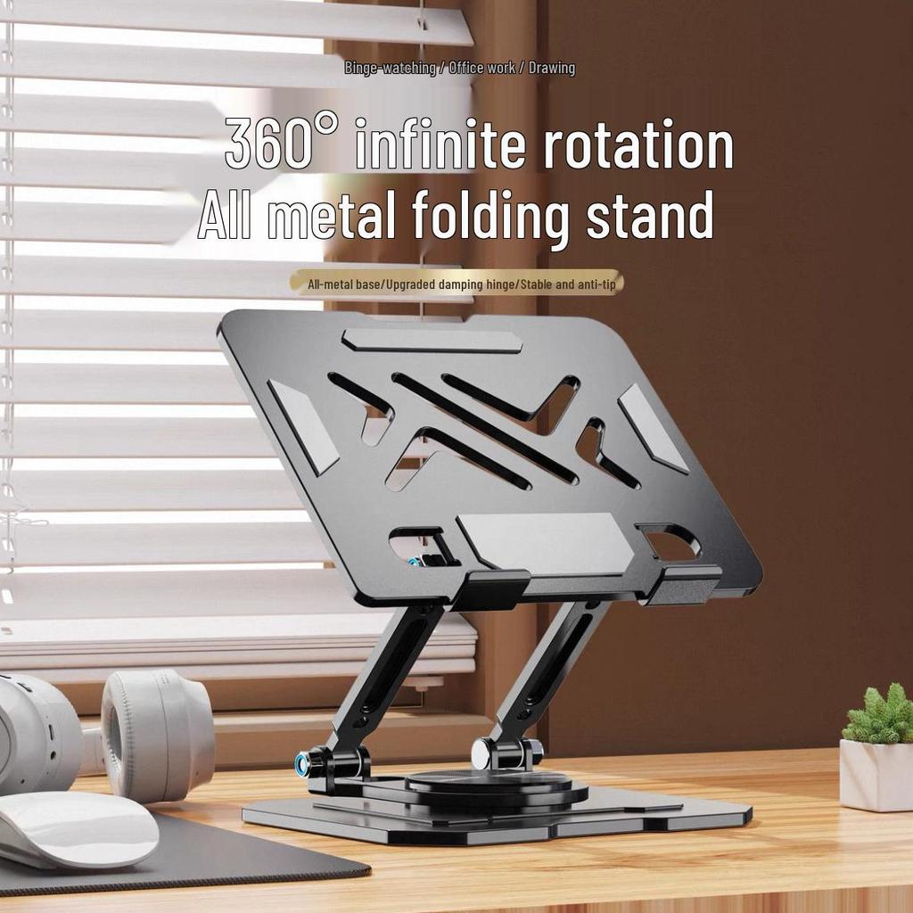 Adjustable Aluminum & Carbon Steel Rotating Stand for iPad/Phone