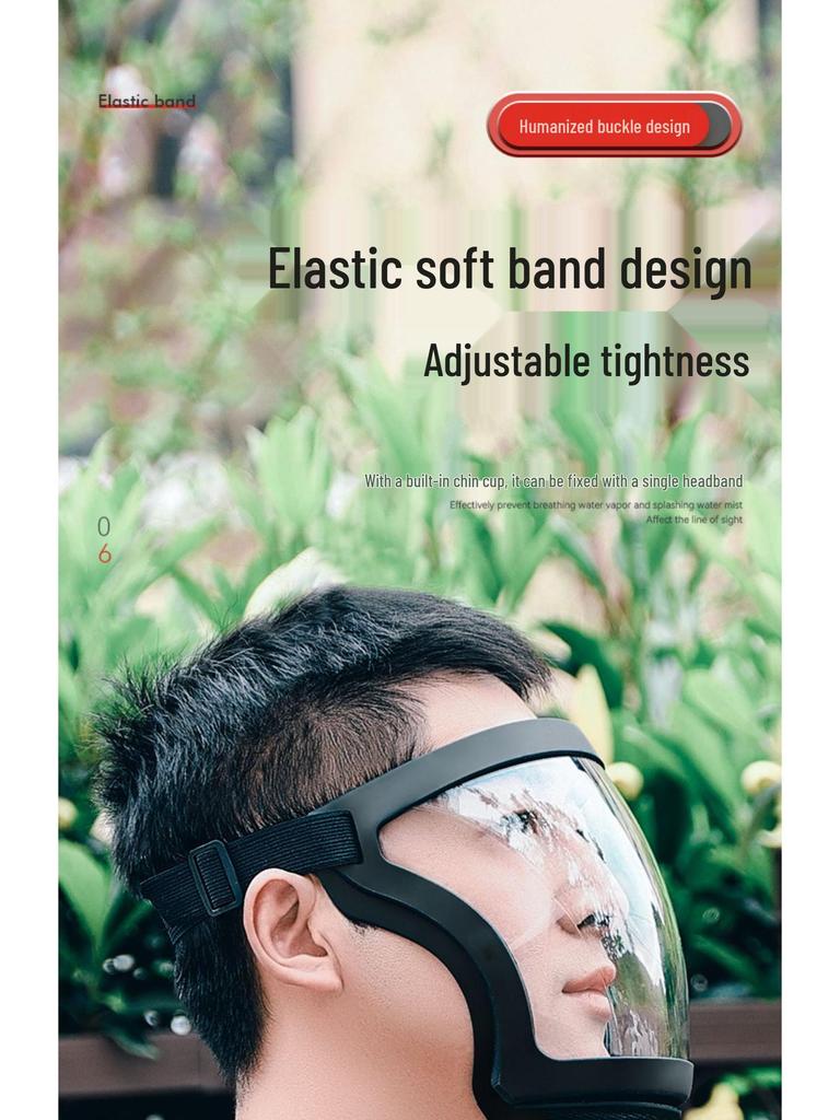 Full Face Shield for Pesticide Spraying, Industrial Grinding, Cutting, Anti-Fog, Dustproof, Oil Smoke Protection, High Transparency.