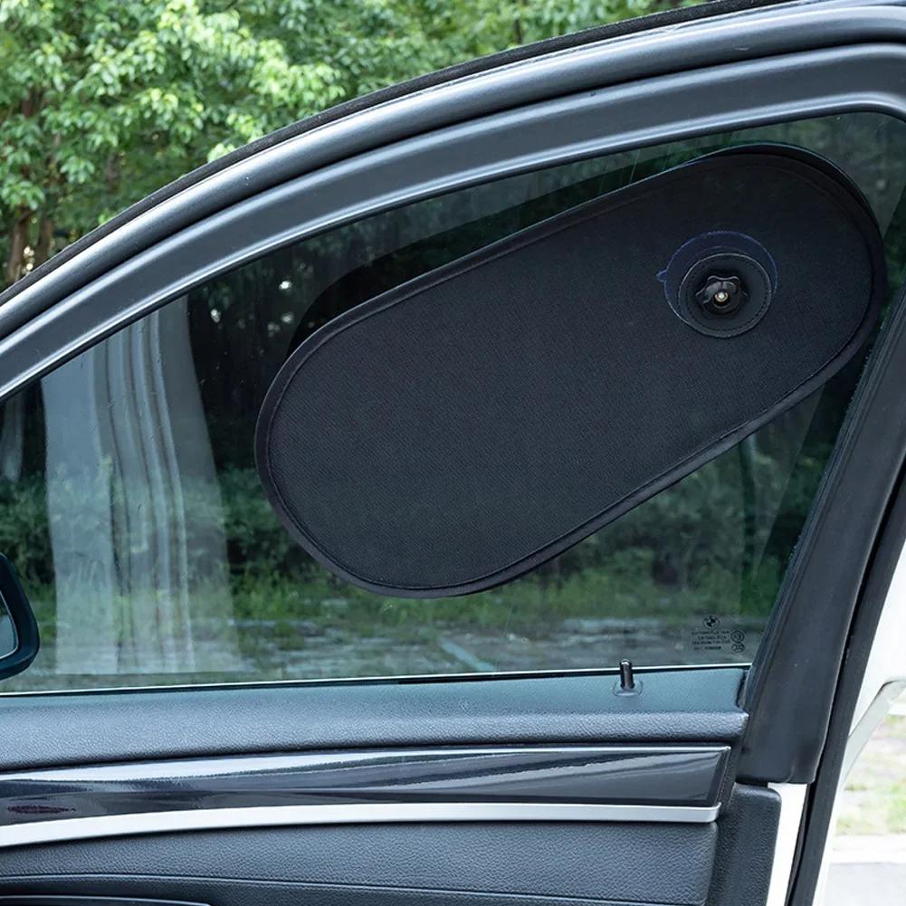 Foldable Car Side Window Sun Shade Mesh Curtain, Adjustable Uv Protection Visor With Suction Cups