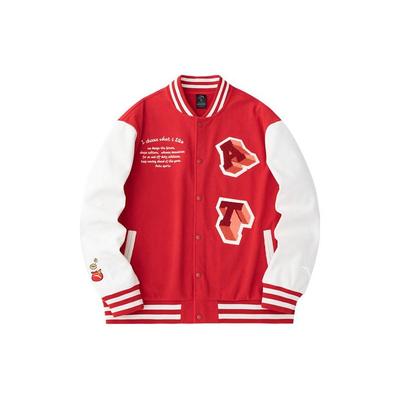 Anta Dragon Year Series Good Things Happen Letter Print Striped Single-Breasted Long Sleeve Baseball Jacket Unisex Jackets 952418714-1