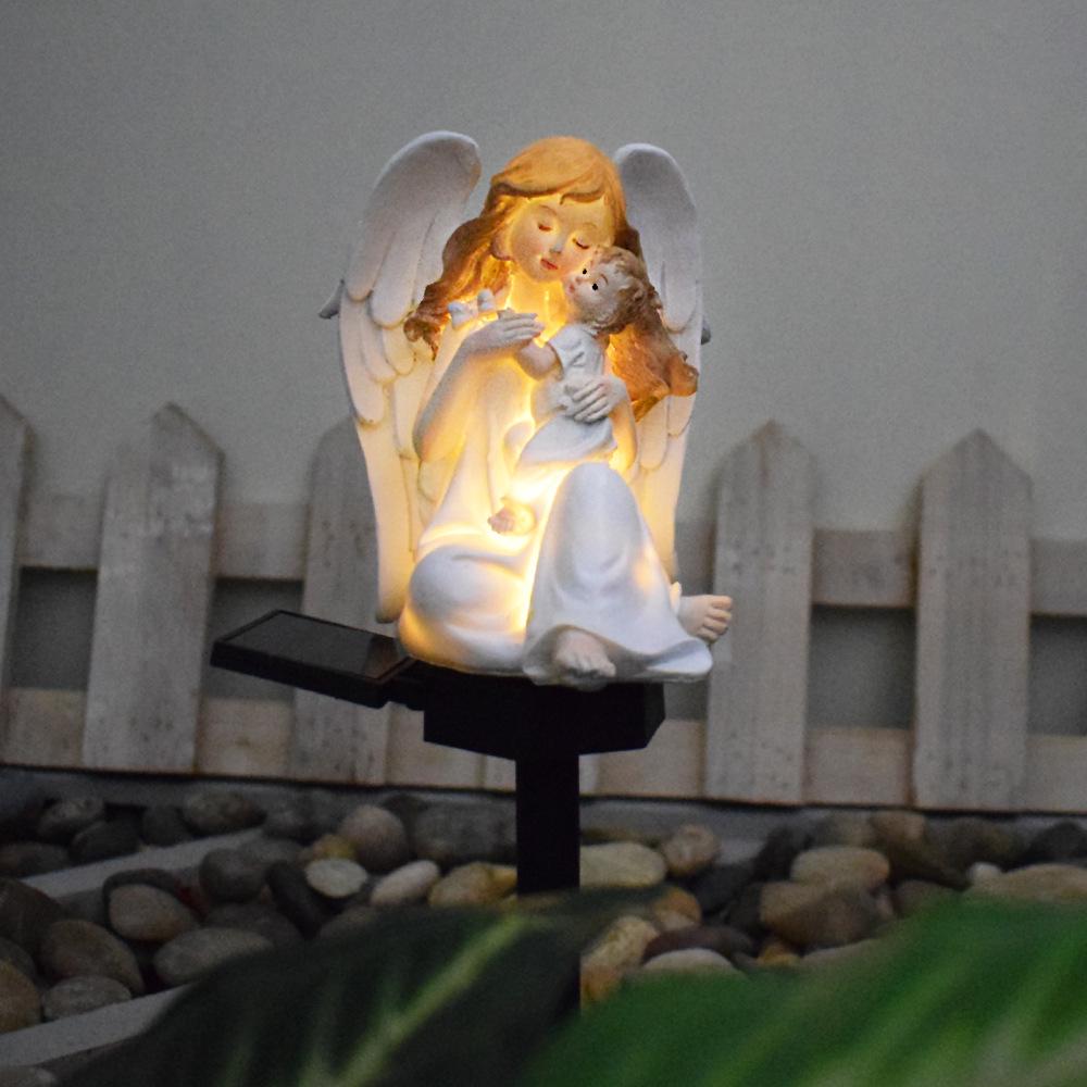 

Садовый светильник на солнечной батарее в европейском стиле «Ангел» - Водонепроницаемая полимерная садовая декорация