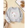 Kids Crewneck Sweatshirt, Cute Little Rabbit Animal Graphic Print, Soft Stylish Pullover Tops for Spring & Autumn