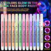 12 Color In The Dark Body And Face Paint Pens  Glow-in-the-dark Acrylic Pens  Creative Pens For Bars And Parties  12*3ml