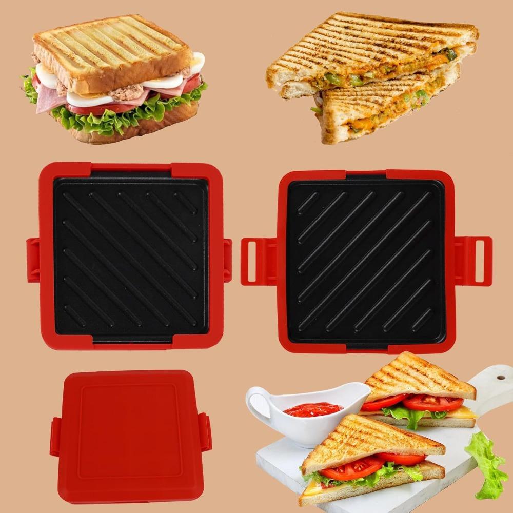 Non-stick Microwave Toaster Detachable Toastie Sandwich Cooker Sandwich Grill Plate  Easy To Clean