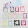 Photo Card Protector Frame, Acrylic Photocard Holder with Chain, Portable Keyring Display Sleeve for Collectible Picture Cards