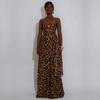 C7501 Leopard Print Off-Shoulder Backless Dress - Women's Sexy European & American Fashion