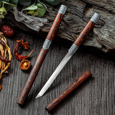 1 Stück kleines gerades Messer, Obstmesser aus Edelstahl mit hoher Härte, Holzmaserungsimitat, Gandle, geeignet für den Einsatz in der Küche