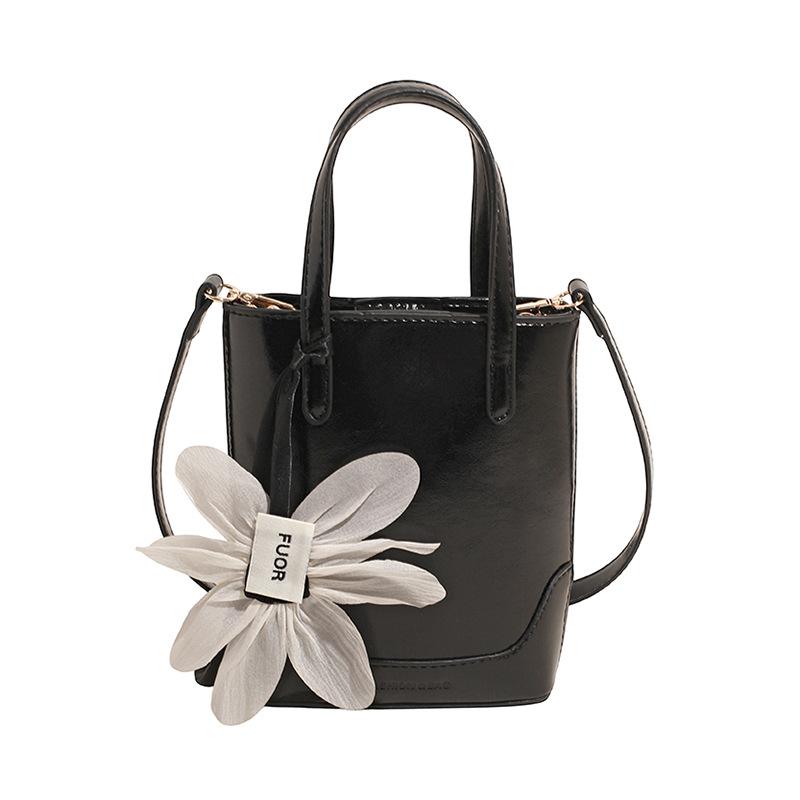 

Цветочная сумка для мобильного телефона Женская новая модная сумочка Универсальная сумка через плечо Сумка-мессенджер чёрный