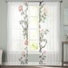 Summer Flowers Leaves Vines Sheer Window Curtains For Living Room Kitchen Children Bedroom Voile Hanging Curtain