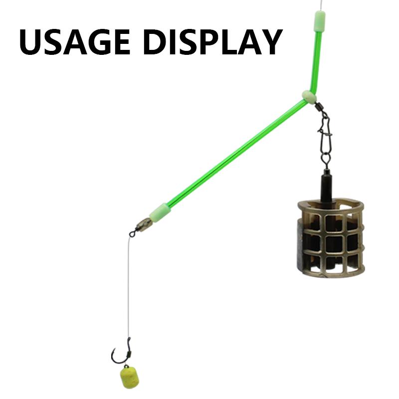 5 szt. Akcesoria wędkarskie do karpiowania Wysięgniki zapobiegające splątaniu z zatrzaskiem rolkowym Rozmiar 95 mm 125 mm 150 mm Świecące do klatki podajnika Carp Rig Tackle