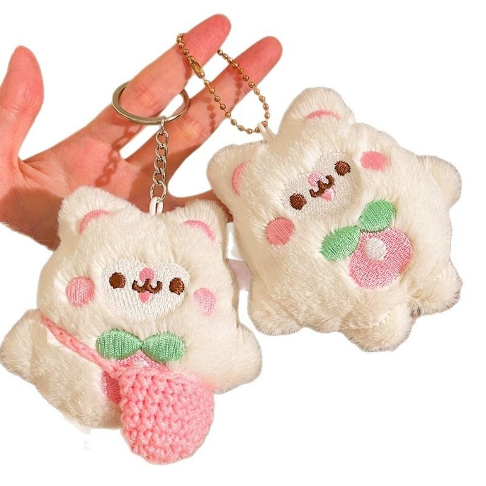 Mini Stuffed Key Ring Soft Plush Cat Doll Pendant Kawaii Backpack Pendant  Backpack Decor