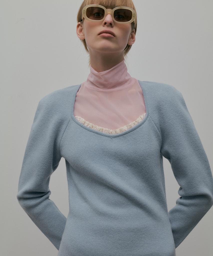 Obeodyupeulleeo Lace Trimming Knit Ops_Baby Blue
