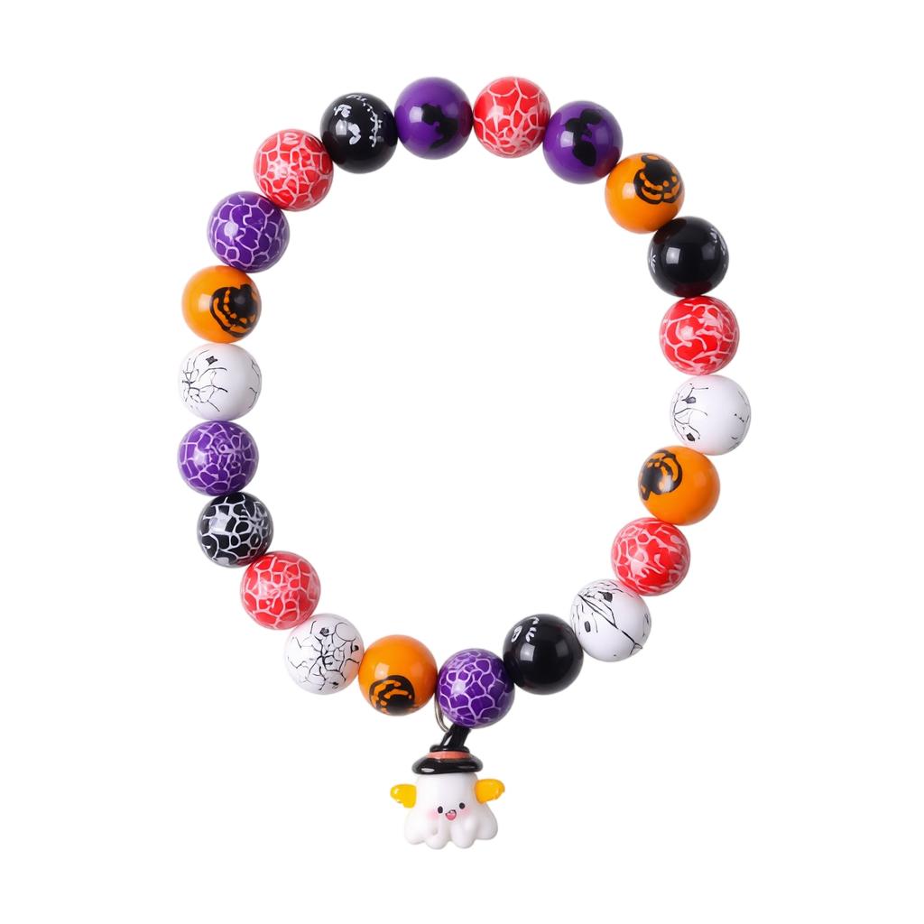Pet Halloween Beaded Collar with Random Color Beads for Dogs Cats Festival Party