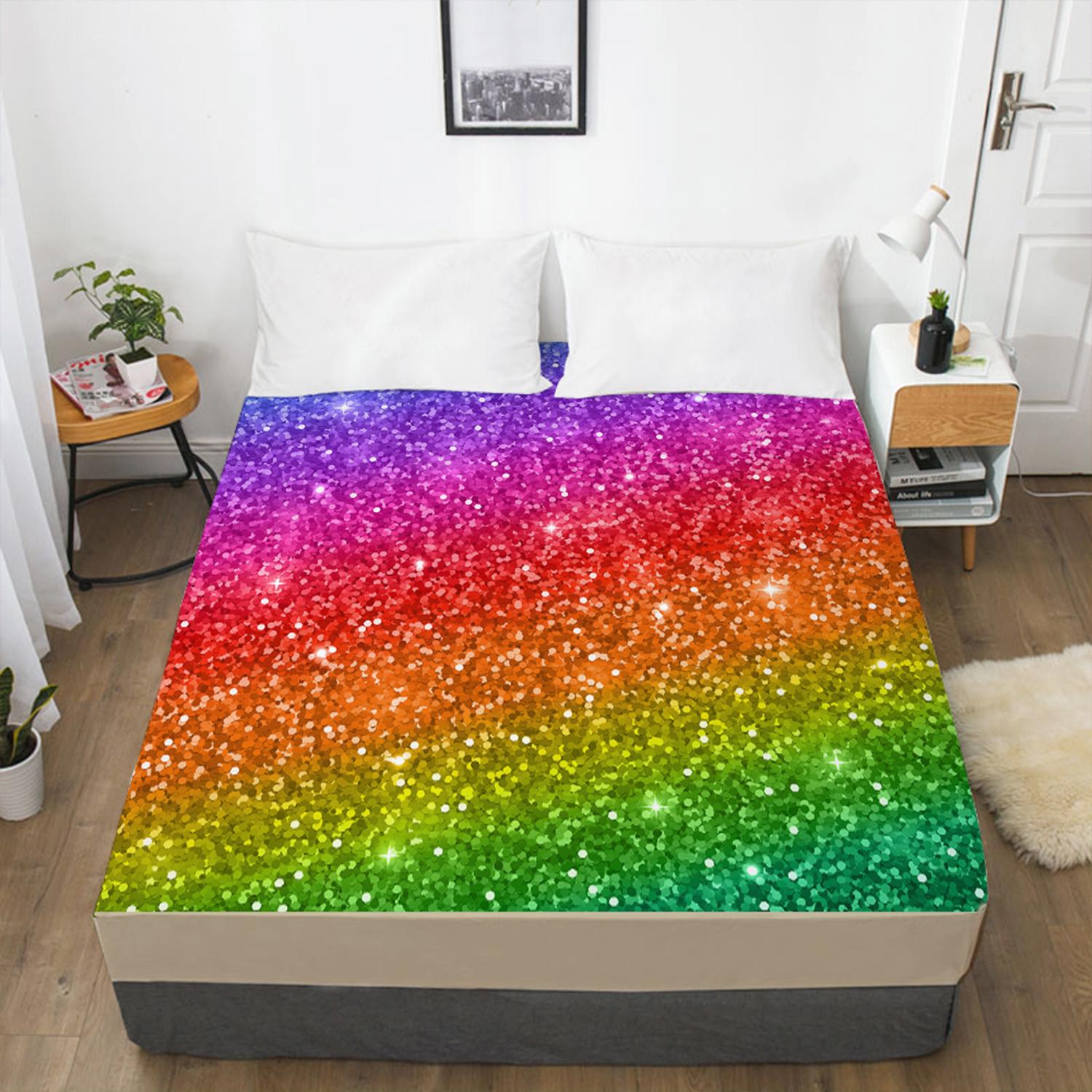 

Модный домашний градиент цвета 3D-печатный узор простыня на резинке чехол для матраса простыня с эластичной резинкой постельное белье 120x200