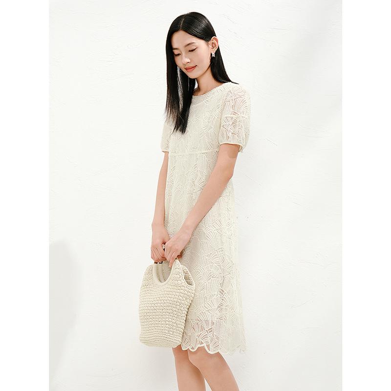 Jiuzi Anna Kou Elegant, Cold, Luxury Heavy Industry Bead Lace Small A Edition Dress for Women 2025 Summer New Style