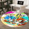 1pc Sonic the Hedgehog Anime Cartoon Design Round Carpet  Office Chair Mat, NonSlip Rug for Home Decor, Living Room, Bedroom, Game Room
