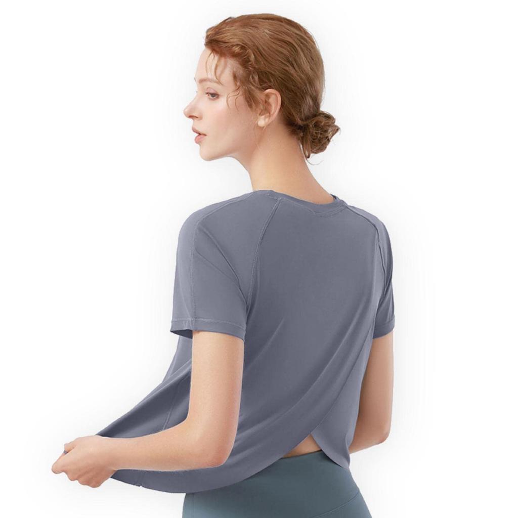 MORGEN SKY Practice Short Elegant Midsummer Yoga UV YJ40 Shirt, Ärmel, Bekleidung, Feuchtigkeitsableitend, Schnelltrocknend, Kühlend, Schutz, UPF15, Stretch,