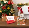 10 Pack Christmas Gingerbread House Greeting Cards Gift (10 Cards + 10 Envelopes) Tri-Fold Double-Sided Holiday Party Decoration Cards