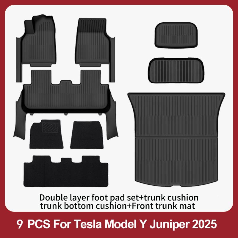 Tappetini per Tesla Model Y Juniper 2025-2026 Premium/Performance Rivestimento Pavimento in TPE & Accessori Copri Soglia Porta Completo
