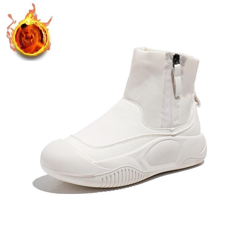 Warm Fuzzy Snow Boots for Women Comfortable Ankle Boot With Fur Lined Faux Leather Anti-Slip Winter Shoes Women's Outdoor Casual Walking Short Booties