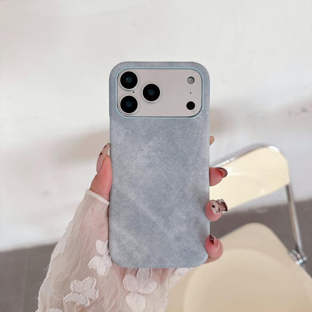 Denim Texture Fabric iPhone 17 Pro Max Case, Fits 16 Pro, Premium Feel Hard Case for iPhone 15.