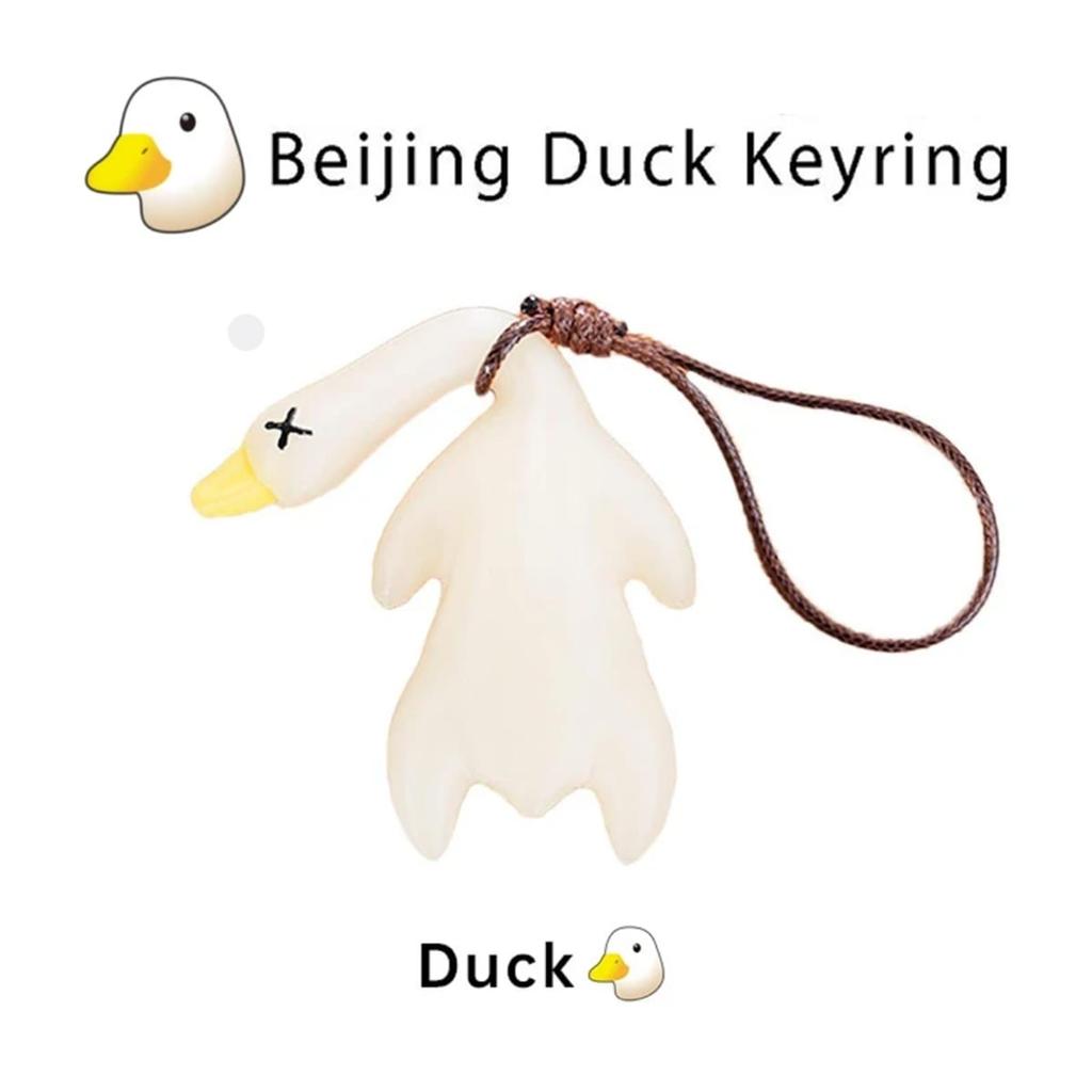 1pc Creative Color Changing Duck Car Pendant Bag Accessories With UV Color Changing Duck Roasted Duck Fly Decoration Cute Keychain Birthday Gift