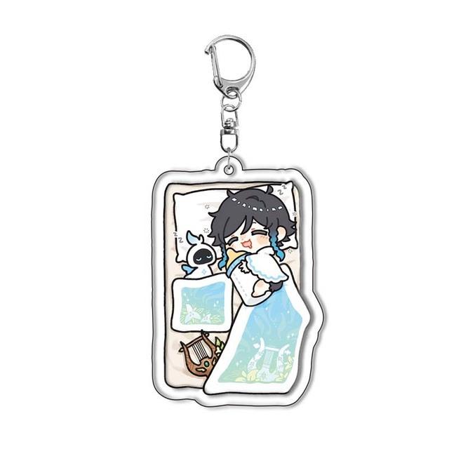 Anime Genshin Impact Acrylic Key Chains Yae Miko Barbara Tartaglia Diluc Ganyu Hu Tao Klee Keqing Yelan Kuki Shinobu Figure Toy