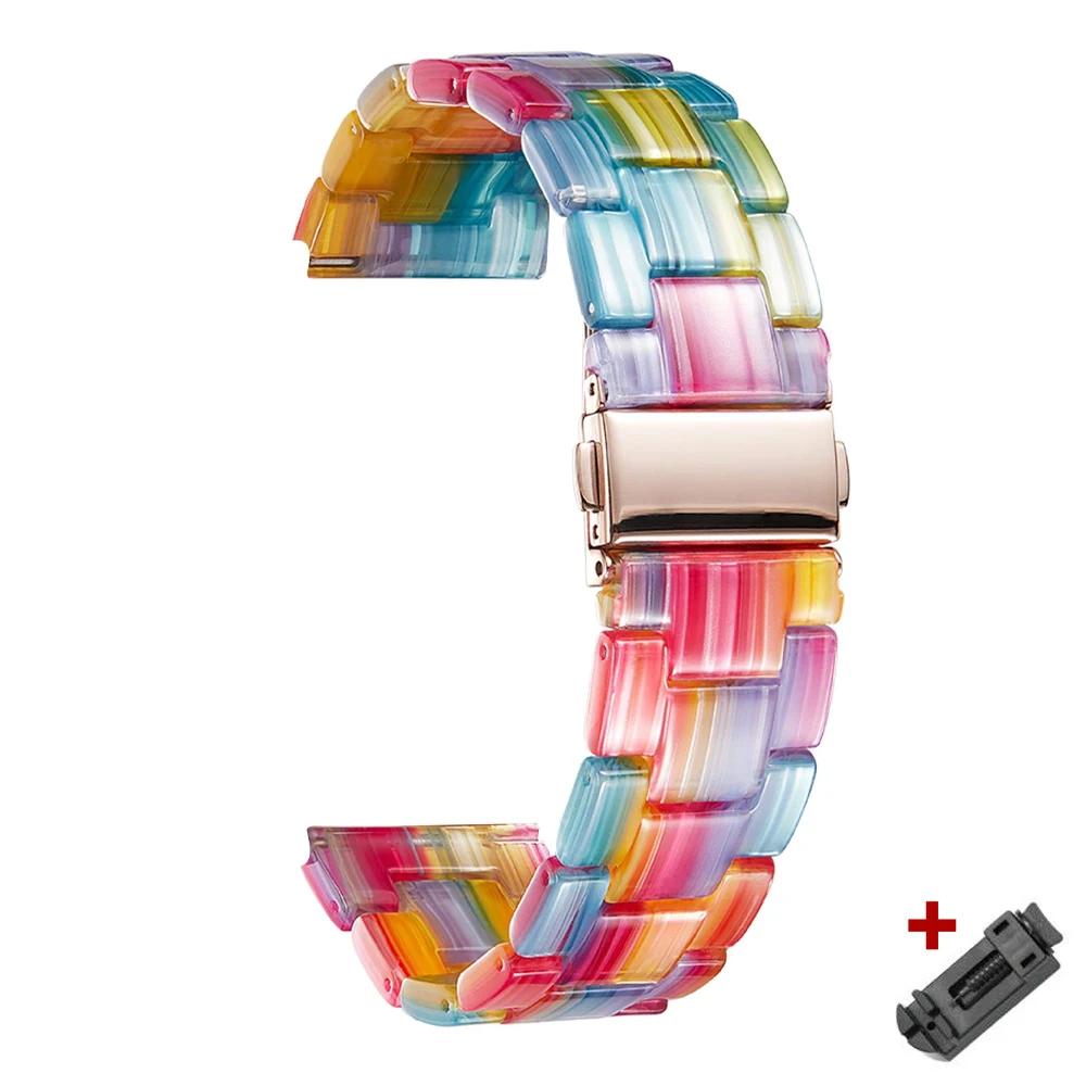 Resin Transparent Band For Huawei Watch GT5/4 GT3/5pro 46mm For Samsung Galaxy Watch 6 3 45mm Gear S3 Lady Strap for Seiko 22mm