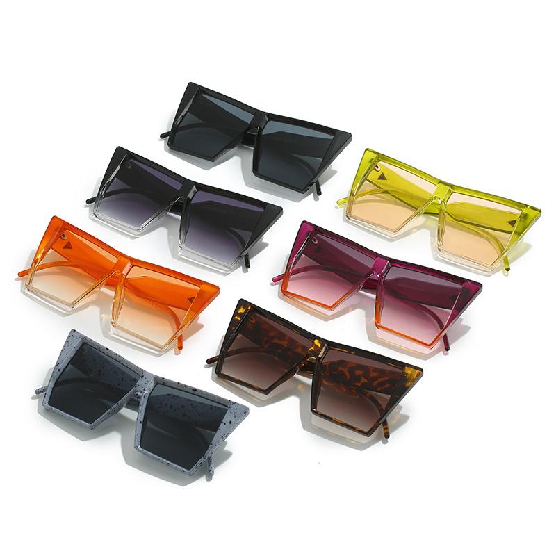 New sunglasses, European and American personalized cat eye large-frame glasses, fashionable triangular rivet sunglasses for women