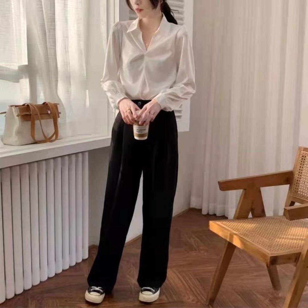Spring White Satin Tiefront Shirt For Women With 3d Pattern And Vintage Style